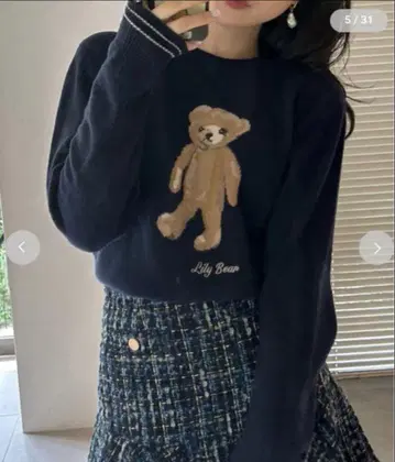 Lily Brown Lily Bear 니트 풀오버 스웨터