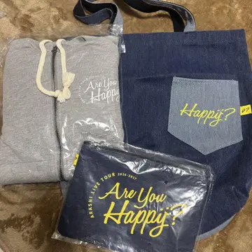 아라시 라이브 굿즈 Are you Happy? 후드티 백 파우치