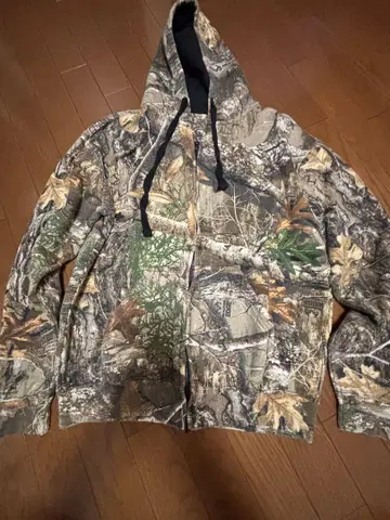 카모 패턴 풀 집업 후드티 REALTREE