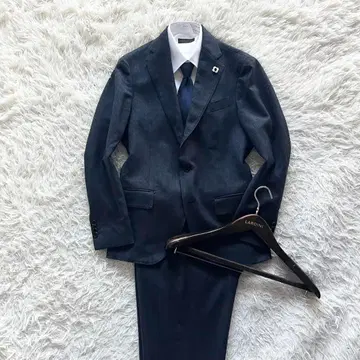 [ 22AW ] LARDINI 신규 로고 네이비 울 수트 부토니에르 46