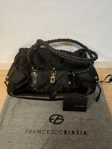 프란체스코 비아지아 원 숄더백 헝겊 가방 포함 가죽 x 나일론