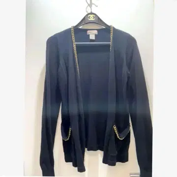 새상품급 Forever21 롱 가디건 체인 장식 블랙 아우터