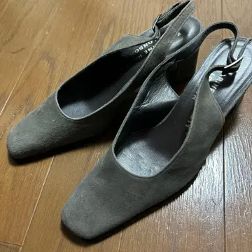 캐서린 햄넷 런던 그레이 오픈토 펌프스