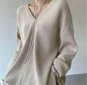 CLANE MIX COLOR STRING WIDE KNIT TOPS