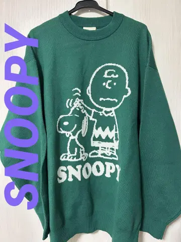 BAYFLOW 스누피 오버 사이즈 맨투맨 그린