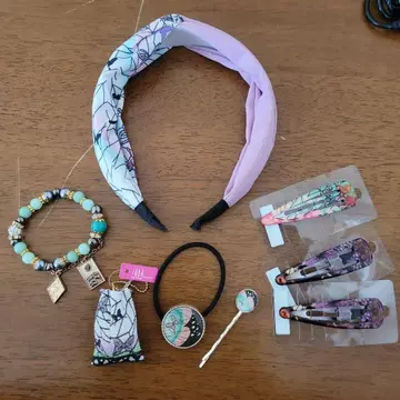 귀멸의 칼날 머리띠 머리끈 헤어핀 부적