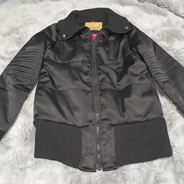 블루종 나일론 점퍼 블랙 하이넥 y2k