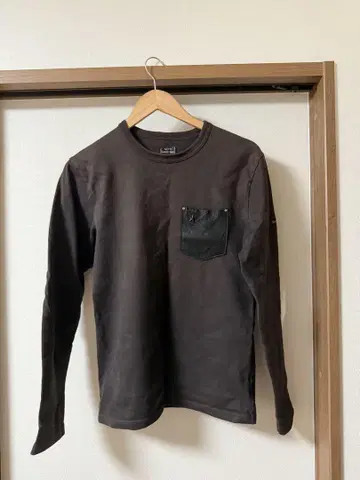 SCHOTT 롱 T 블랙 가죽 원 포켓