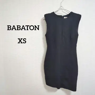 해외 구제 의류 BABATON 블랙 슬리브리스 미니 원피스