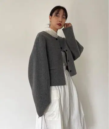 DIDOT.SHOWROOM 그레이 노카라 자켓