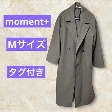 moment+ / 니트 멜톤 사이드 슬릿 롱 체스터 코트 / M 사이즈