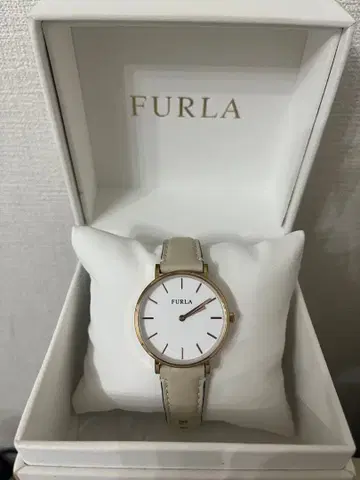 FURLA 아날로그 손목시계 화이트/골드