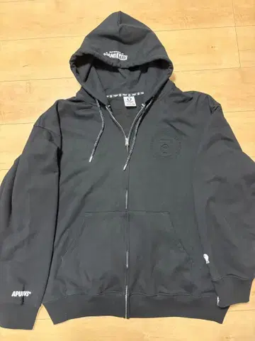 Aape 블랙 집업 후드티 M