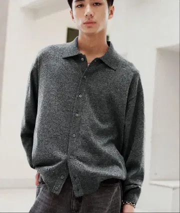 WYM LIDNM T/C BASIC KNIT SHIRT CARDIGAN