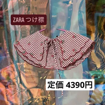 zara 탈부착 카라 탈착식 옷깃 깅엄 체크 빨간색 장미