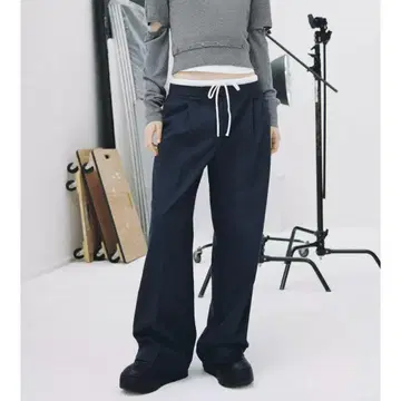 ZARA 와이드 레그 팬츠 더블 허리 밴딩