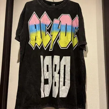 AC/DC 1980 티셔츠 블랙 그레이 L