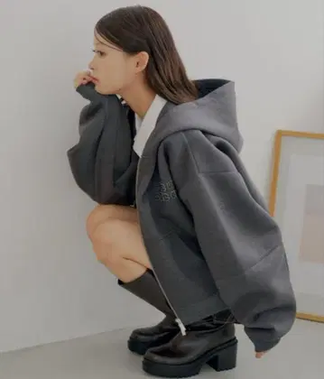 Chico W 지퍼 볼륨 슬리브 후드 후드티 여성용