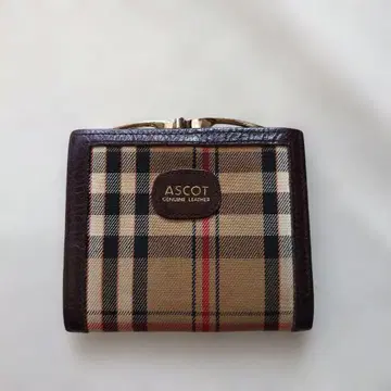 ASCOT 애스콧 가마구치 지갑 체크