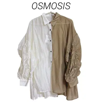 [미사용 새상품] OSMOSIS 볼륨 슬리브 블라우스 상의 셔츠