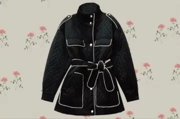 la pomme petit 퀼팅 자켓 블랙