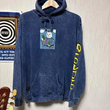 [ 레어 ] RIPNDIP 블루 후디, 후드티 L