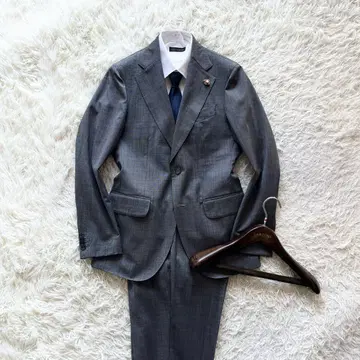 [컨디션 최상] LARDINI 신 로고 그레이 울 수트 사이즈 44