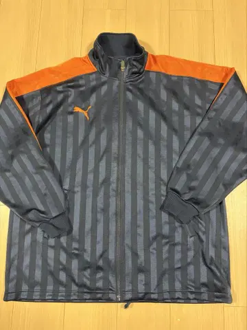 PUMA 스트라이프 저지 네이비 오렌지 3L 빅 사이즈 Y2K