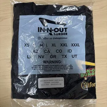 [ 새상품 ] In-N-Out Burger T-셔츠