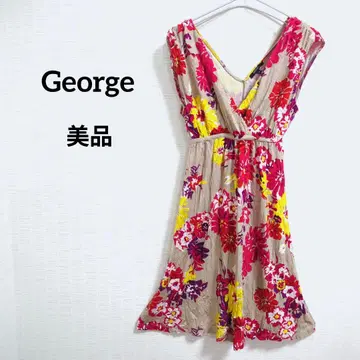 해외 구제 의류 새상품급 George 꽃무늬 슬리브리스 미니 원피스