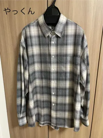 새상품 AURALEE CHECK SHIRT 3 한큐 별주 레어 체크 셔츠