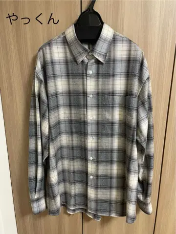 새상품 AURALEE CHECK SHIRT 3 한큐 별주 레어 체크 셔츠