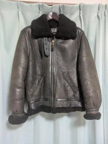 Schott TYPE B-3 플라이트 자켓 블랙 리얼 무스탕