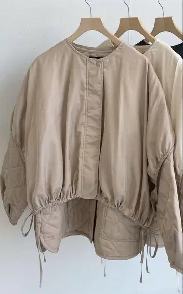 레이어드 퀼팅 자켓 베이지 w closet