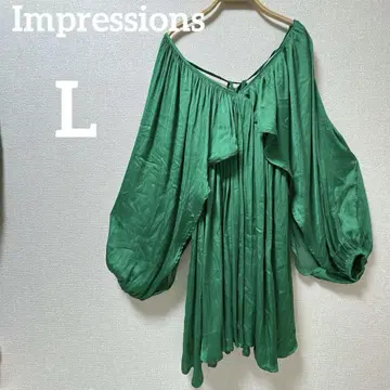 새상품급 Impressions [ L ] 그린 오프숄더 원피스