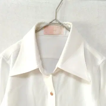 Ready 화이트 긴팔 셔츠 블라우스 골드 버튼 M