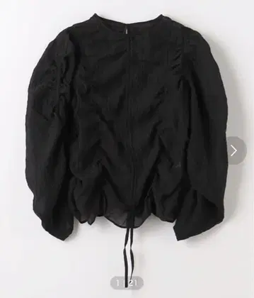 CITEN 셔링 블라우스 블랙