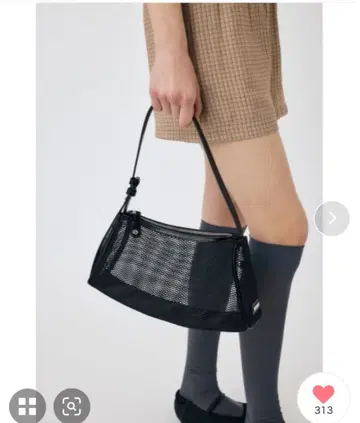 MOUSSY 메쉬 숄더백 블랙
