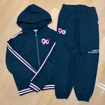 9090 맨투맨 셋업 핑크 블랙 M