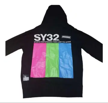 SY32 후드 부착 후드티 백 프린트