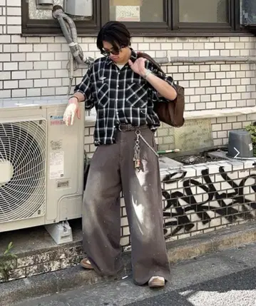 MandO 빈티지 데미지 체크 셔츠