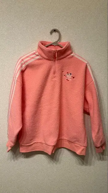 adidas 아디다스 핑크 플리스 자켓 하프 지퍼