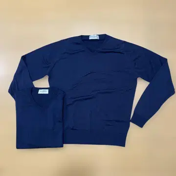 JOHN SMEDLEY 네이비 V넥 스웨터 S 2장 세트