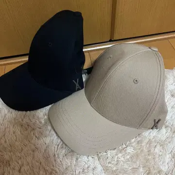 바자르 자수 캡 블랙 베이지 2색 세트