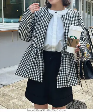 2WAY 페플럼 퀼팅 자켓