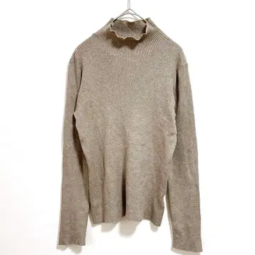 스튜디오 클립 니트 스웨터 실크 혼방 베이지 M 하이넥 긴팔