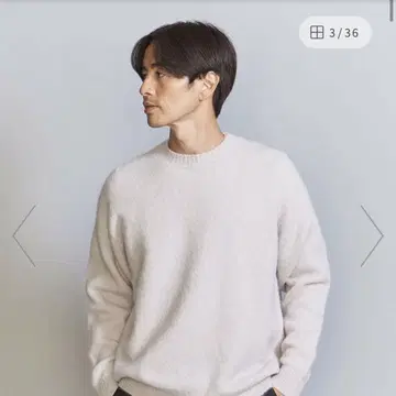 에어 샤기 알파카 크루넥 니트