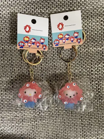 오사카 간사이 엑스포 산리오 미야쿠미야쿠 클리어 키링 키티 & 포차코