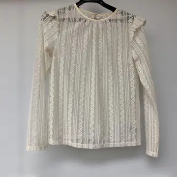 Lily Brown 레이스 프릴 긴팔 셔츠 아이보리