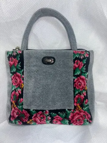 FEILER 페이러 슈니르 직조 꽃무늬 핸드백 그레이 플라워 무늬